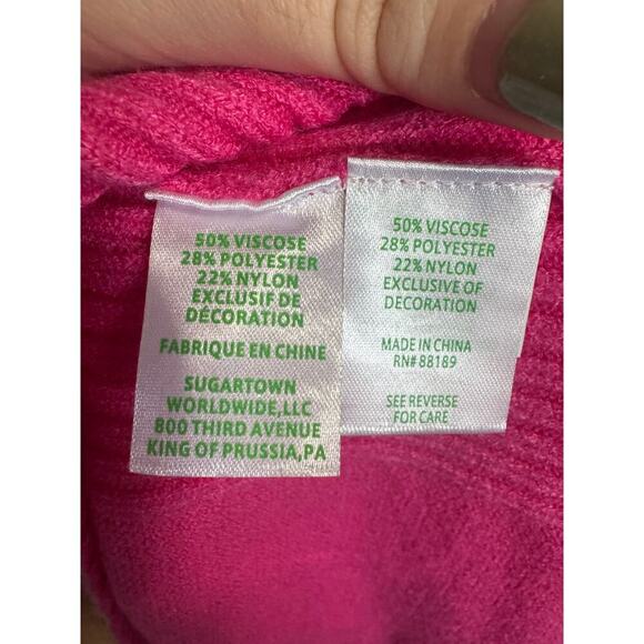 Lilly Pulitzer NWT Kaycee Sweater V Neck Pullover Raglan Sleeve Pink Size Large - Picture 13 of 15